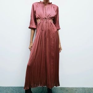 Zara satin efffect cut out dress- sold out M